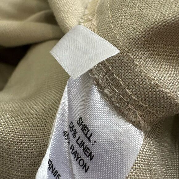 Calvin Klein Linen Cotton Drawstring Pants Beige Khaki size 4 - Picture 4 of 7